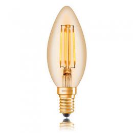 Изображение продукта Лампа светодиодная филаментная диммируемая E14 4W 2200K золотая 